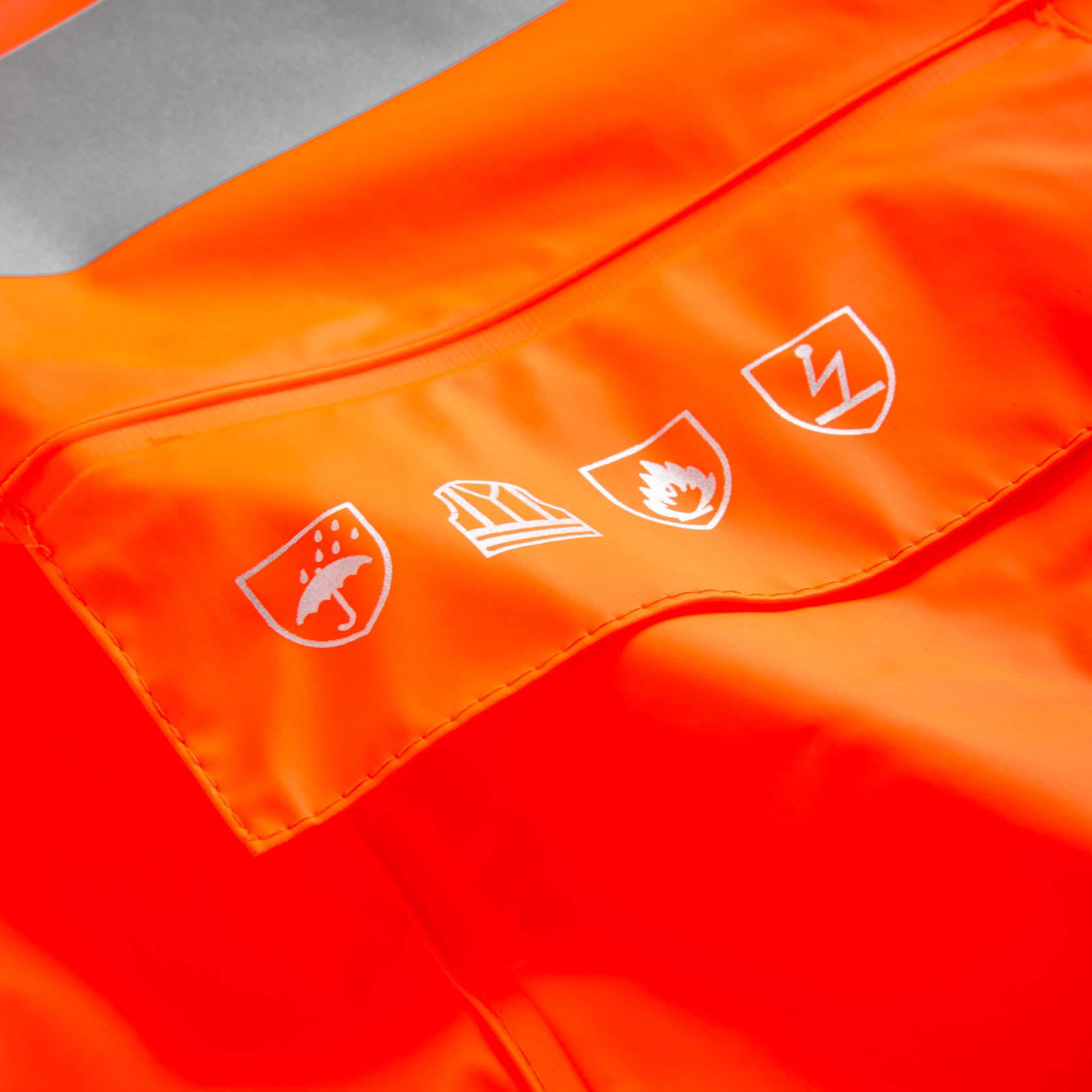 Lyngs&oslash;e Multinorm PU rain jacket, Hi-vis Orange, large image number 3