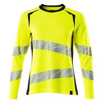 Mascot Accelerate Safe women's long-sleeved T-shirt, Hi-vis Yellow/Black