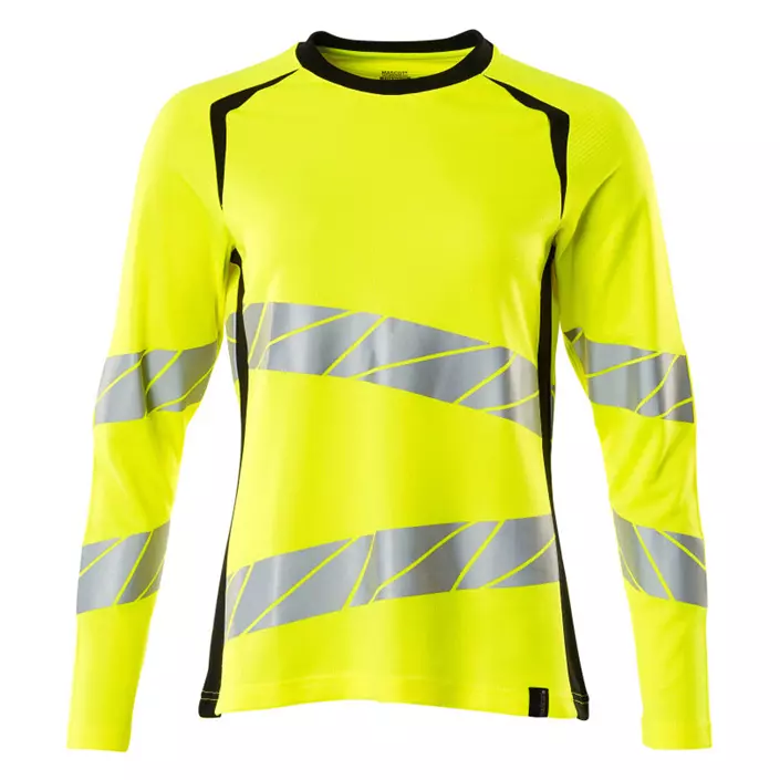 Mascot Accelerate Safe women's long-sleeved T-shirt, Hi-vis Yellow/Black, large image number 0