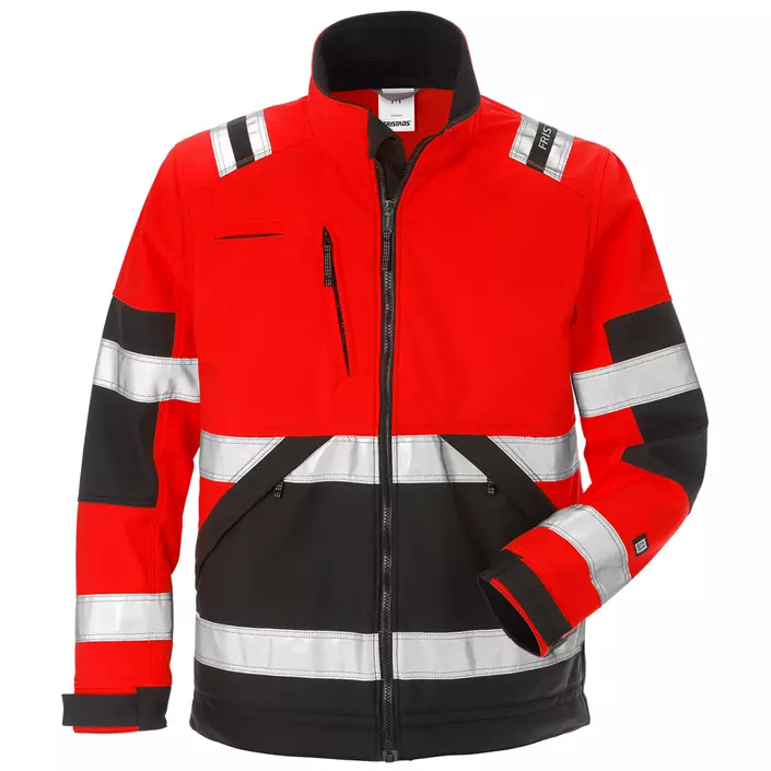 Fristads Gen Y softshell jacket 4083, Hi-vis Red/Black, large image number 0
