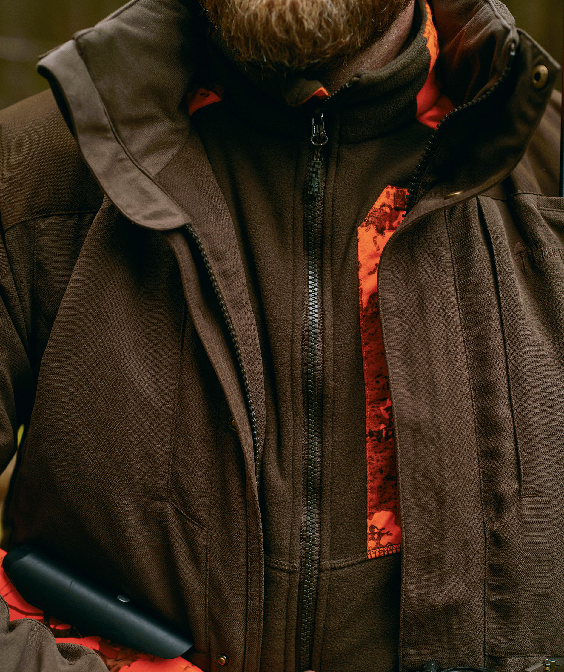 Pinewood&nbsp;Sm&aring;land Hunters Camou fleecejakke, Hunting Brown/Strata Blaze, large image number 7