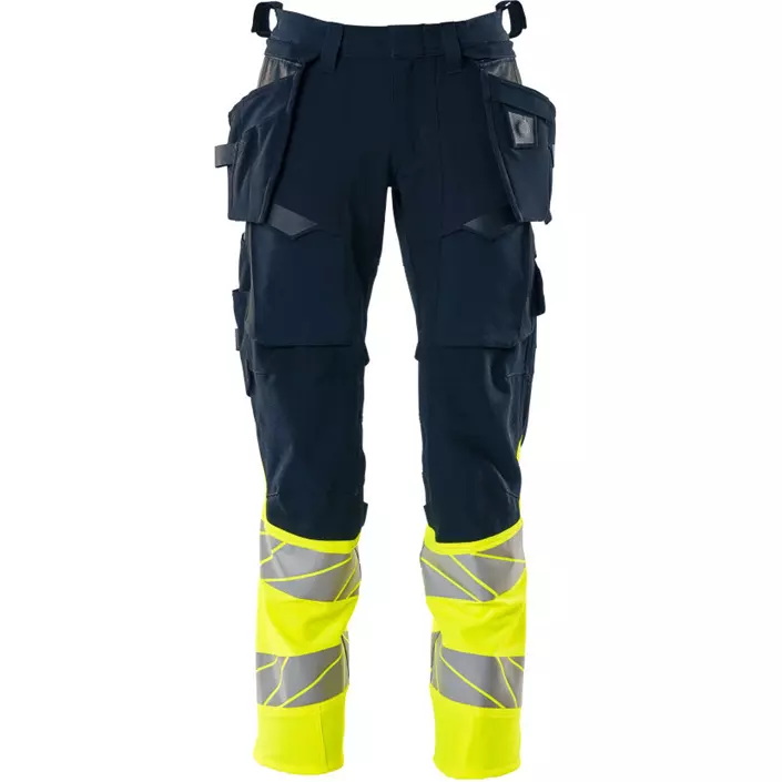 Mascot Accelerate Safe craftsman trousers Full stretch, Dark Marine/Hi-Vis Yellow, large image number 0