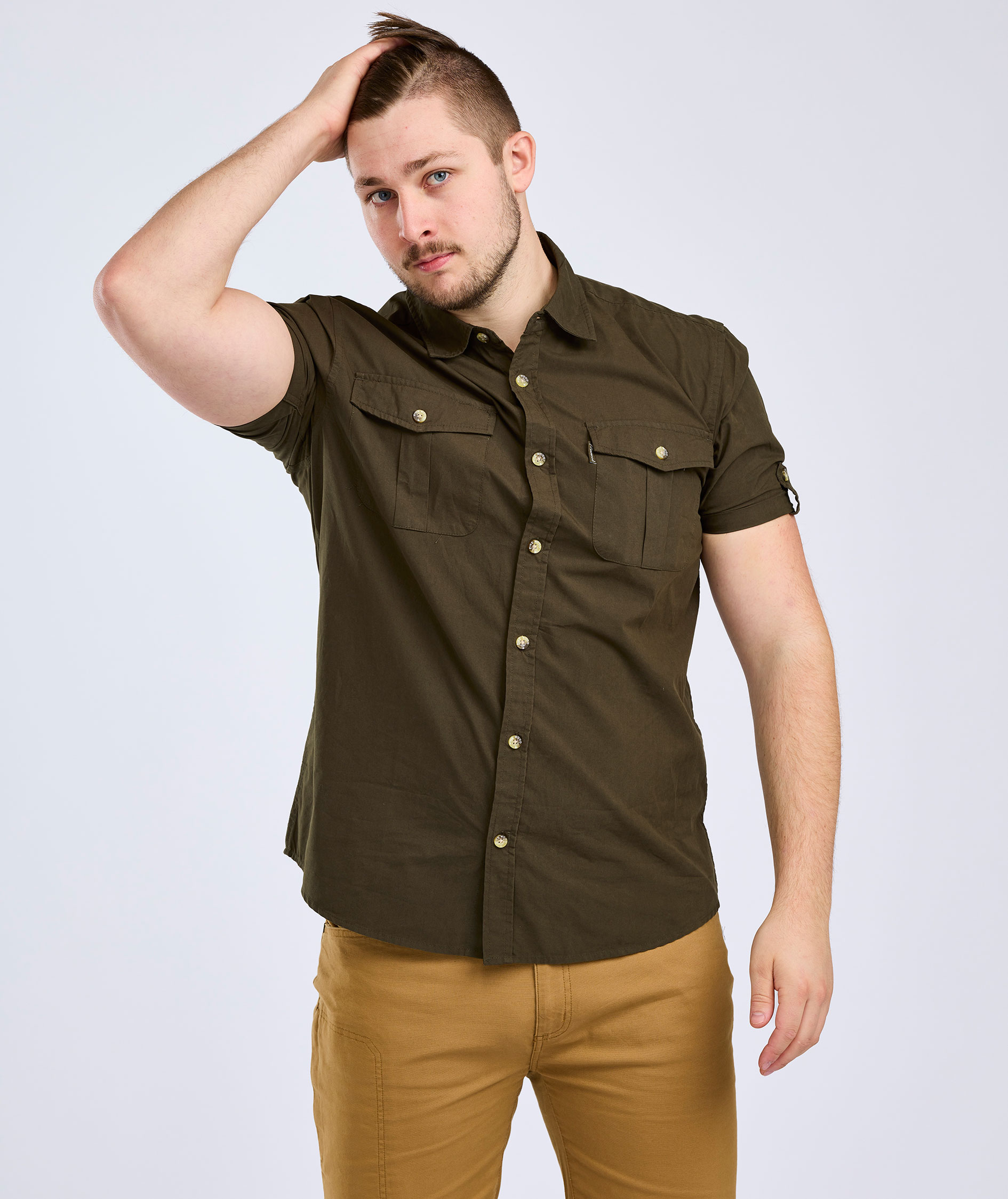 Pinewood Safari kort&aelig;rmet skjorte