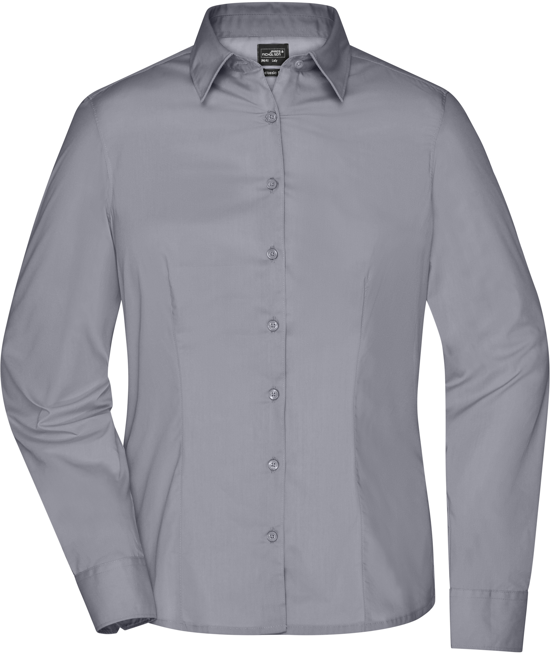 James & Nicholson modern fit women's shirt, Grey