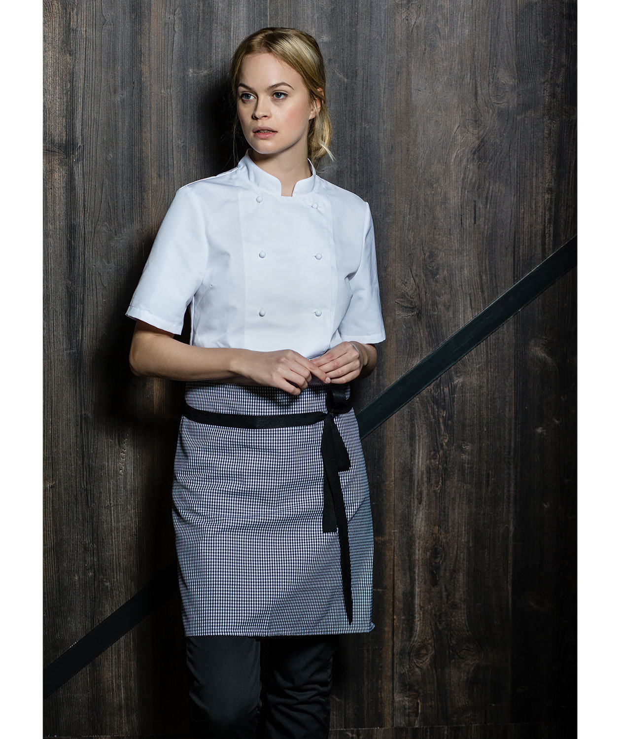 Segers women's short sleeved chefs jacket, White, large image number 1