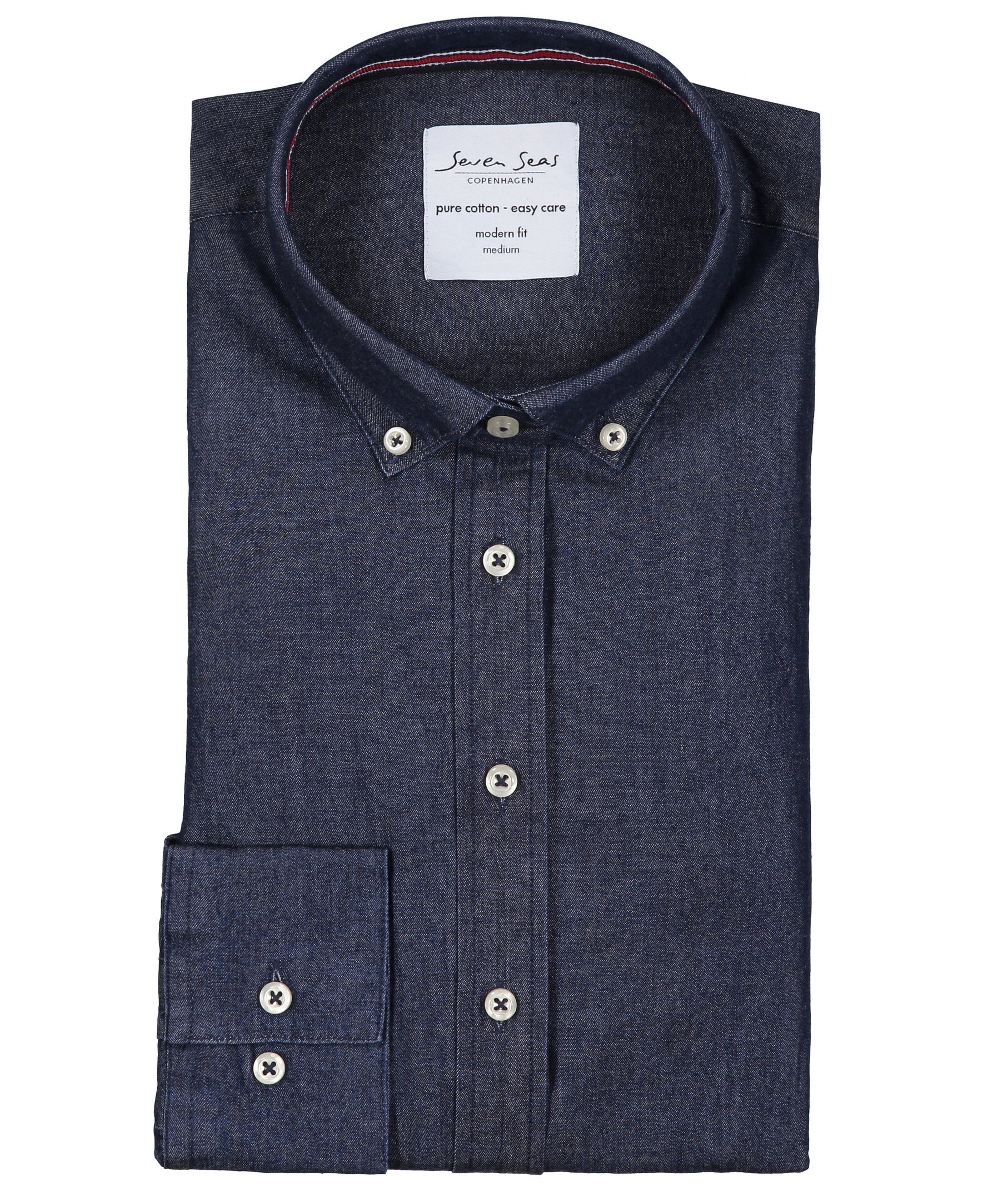 Seven Seas modern fit women's shirt denim, Indigo Blue, large image number 6