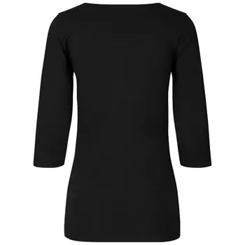 ID 3/4 sleeved women's stretch T-shirt, Black