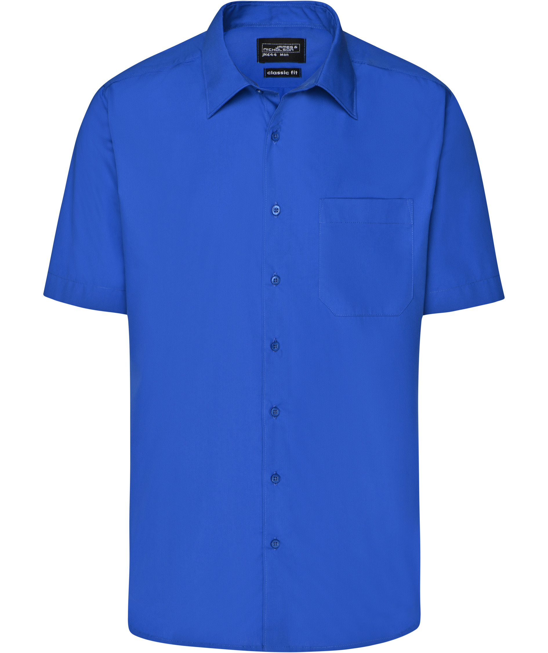 James & Nicholson classic fit short-sleeved shirt, Royal Blue, Royal Blue, swatch