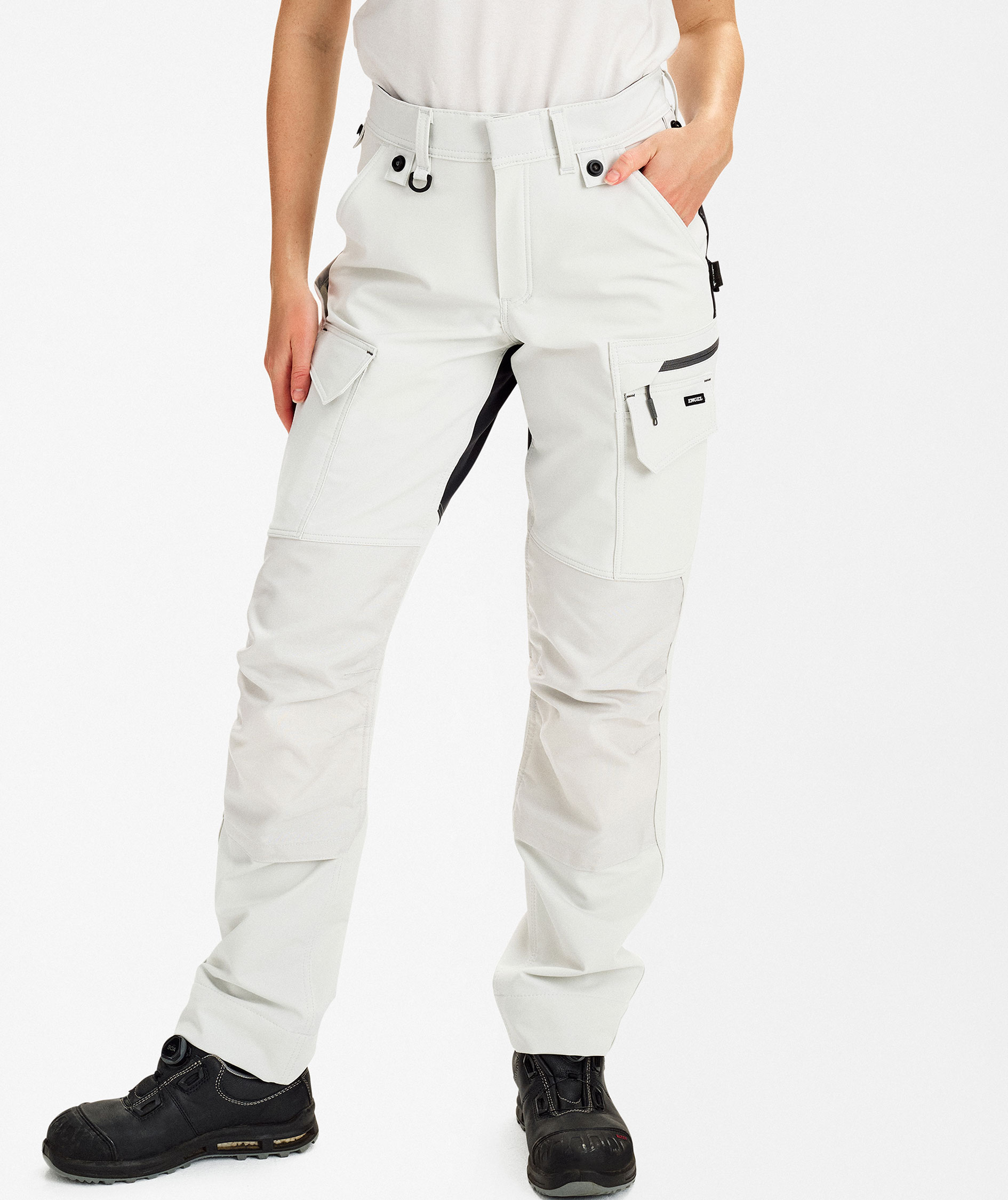 Engel Entire arbetsbyxa full stretch dam, Bone White/Anthracite Grey, large image number 2