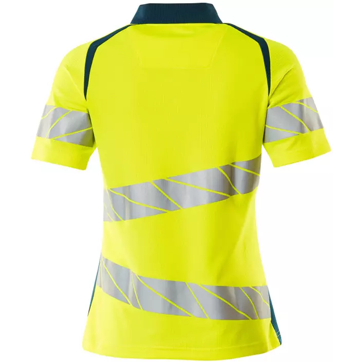 Mascot Accelerate Safe women's polo shirt, Hi-Vis Yellow/Dark Petroleum, large image number 1