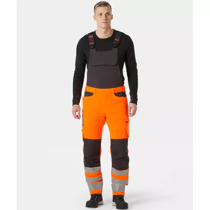 Helly Hansen Alna 4X hängselbyxa full stretch, Varsel Orange/Ebony, large image number 1