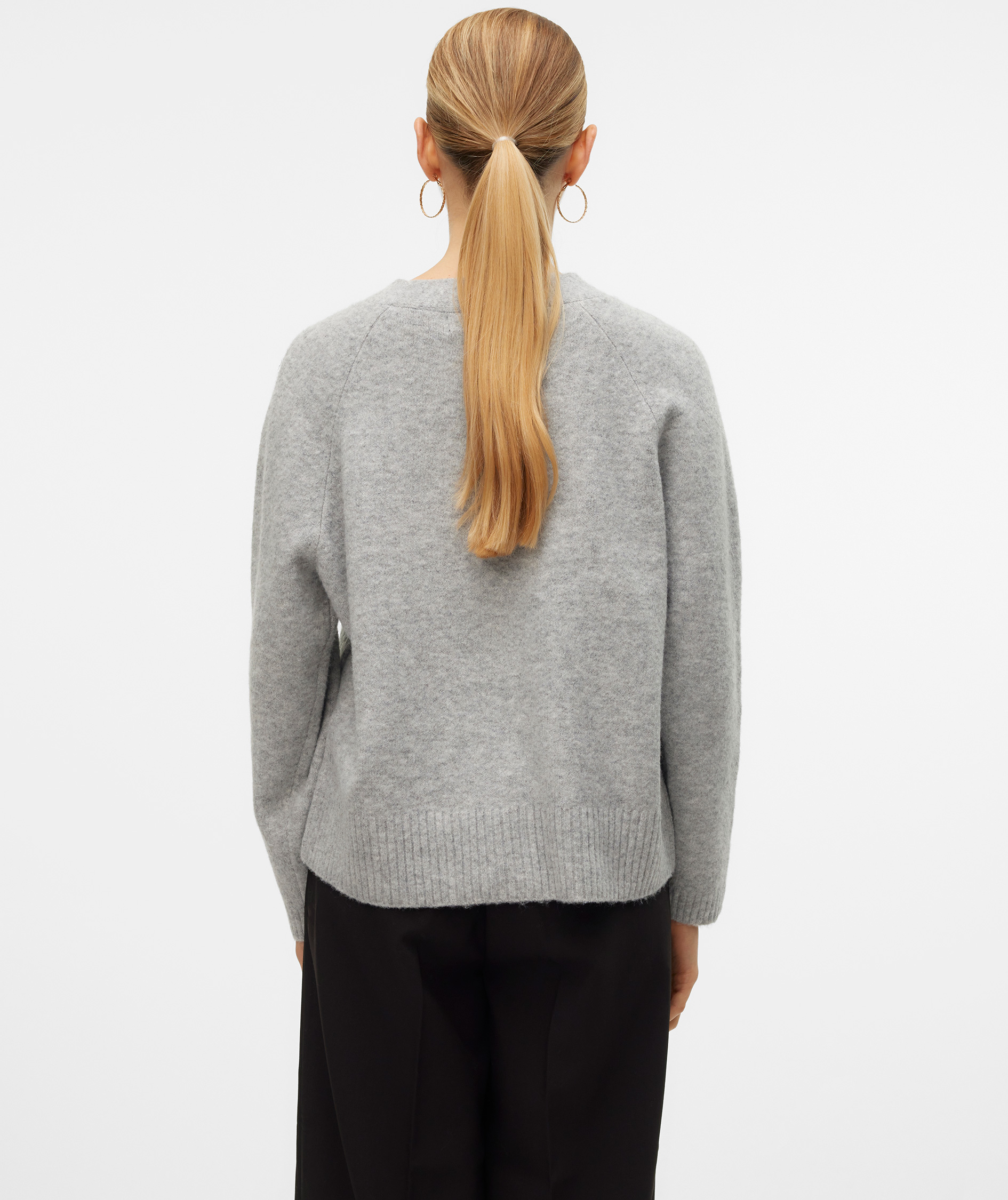 Vero Moda VMBOOM women's knitted cardigan, Light Grey Melange, large image number 2