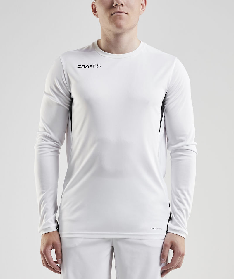 Craft Pro Control Impact l&aring;ng&auml;rmad T-shirt, Vit/Svart, large image number 1