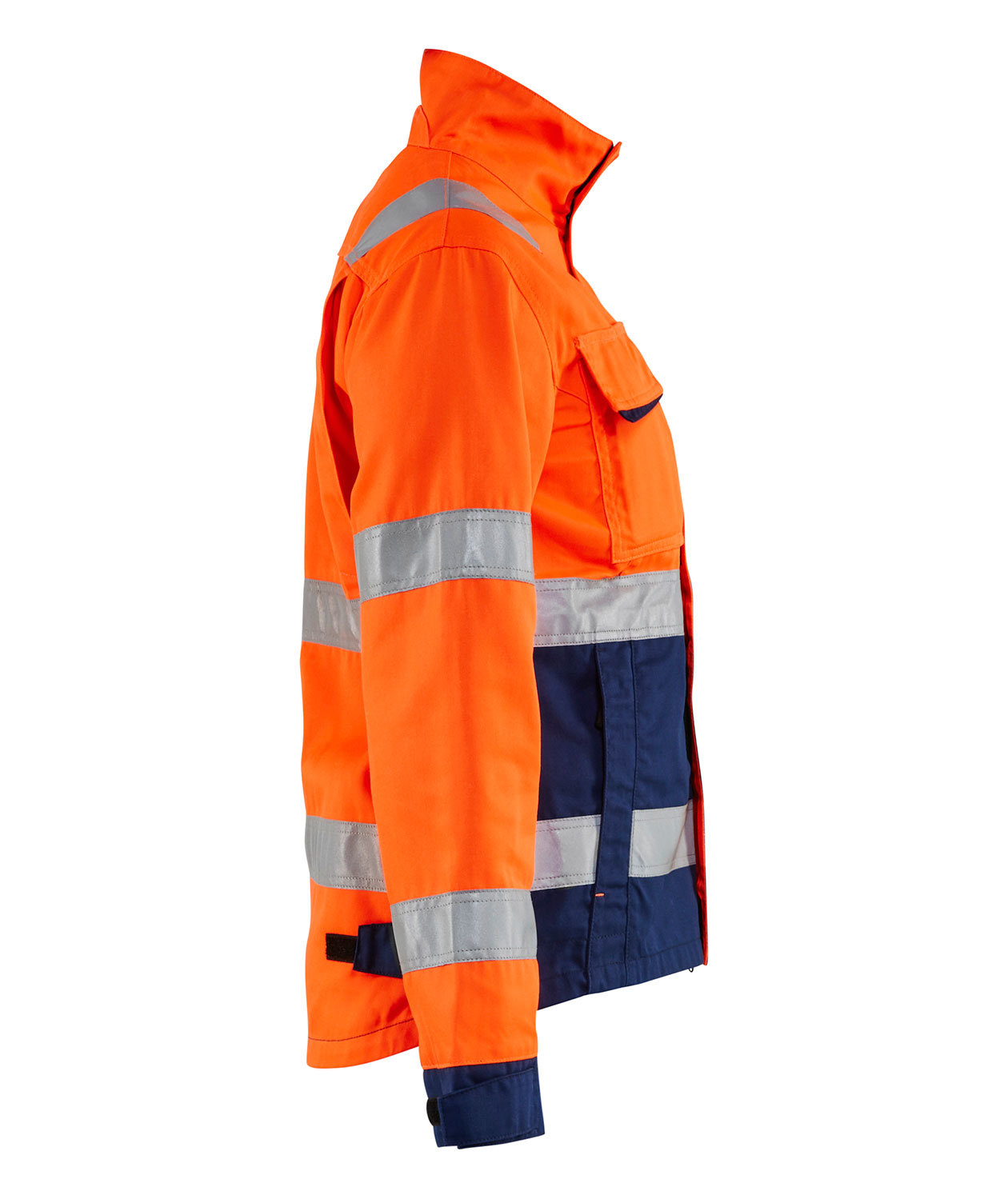 Bl&aring;kl&auml;der dame arbeidsjakke, Hi-vis Oransje/Marinebl&aring;