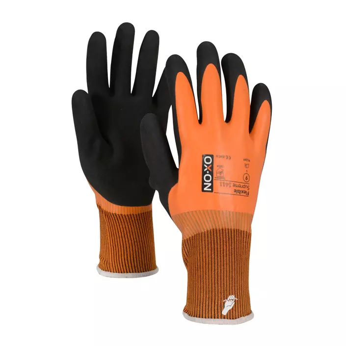 OX-ON Flexible Supreme 1611 work gloves, Black/Orange, large image number 0