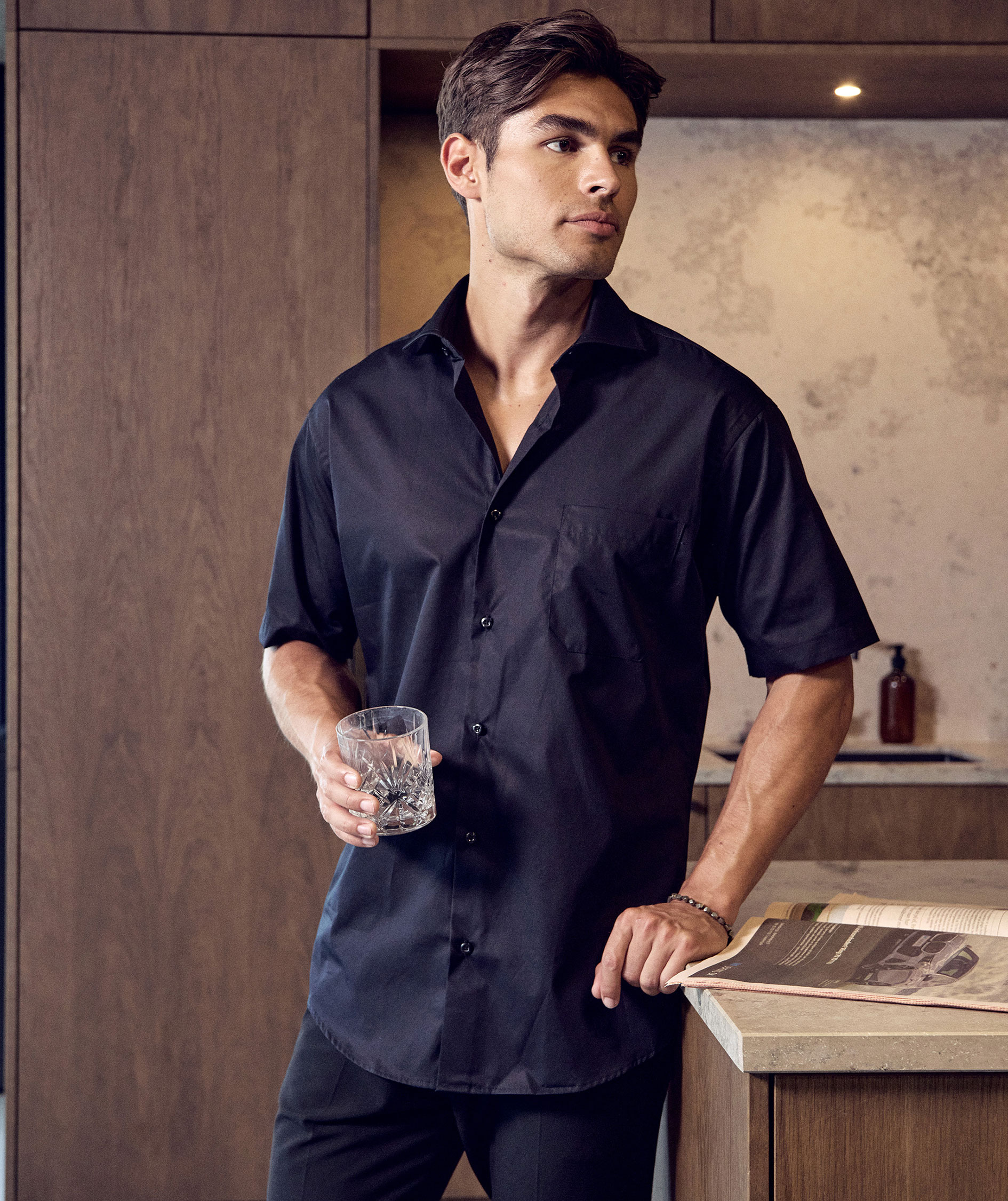 Seven Seas modern fit Poplin short-sleeved shirt