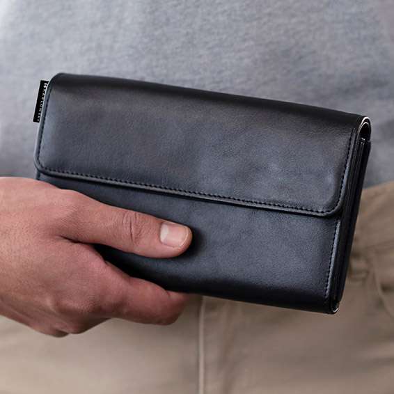 Karlowsky waiter's wallet with press stud, Black