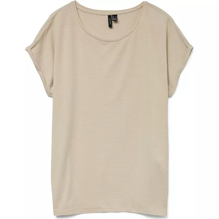 Vero Moda VMLAVA GLITTER dame T-shirt, Oatmeal/Gold Lurex, large image number 0