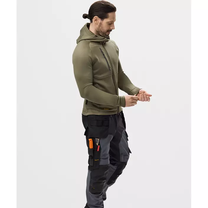 Snickers Flexiwork Polartec® hoodie with zipper 8026, Khaki Green, large image number 5