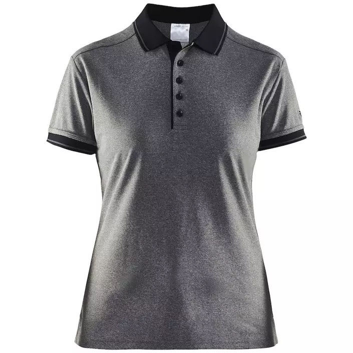 Craft Noble pique dame polo T-skjorte, Svart melange, large image number 0