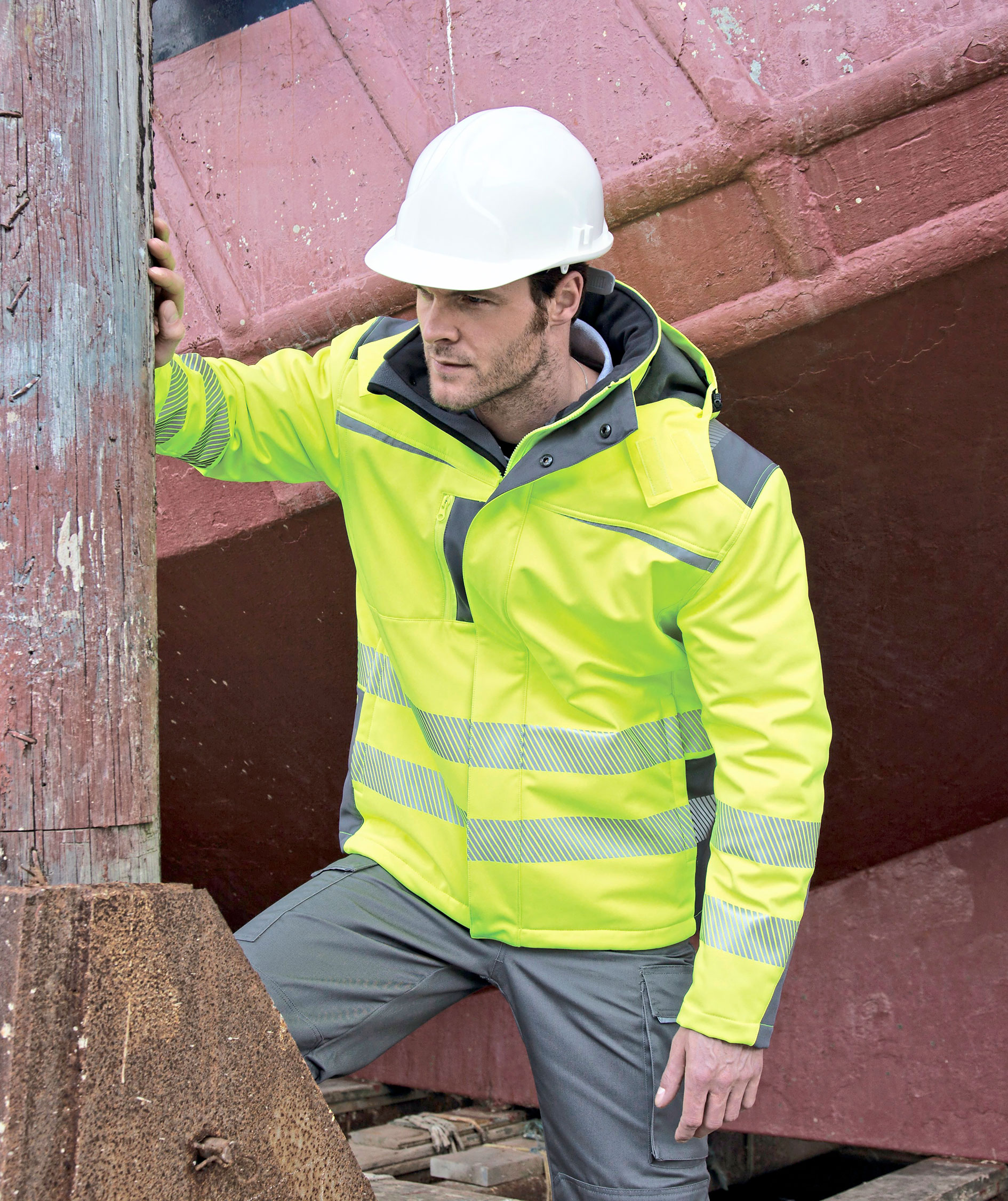 Safe-Guard by Result softshell jacket, Hi-Vis Yellow, large image number 1