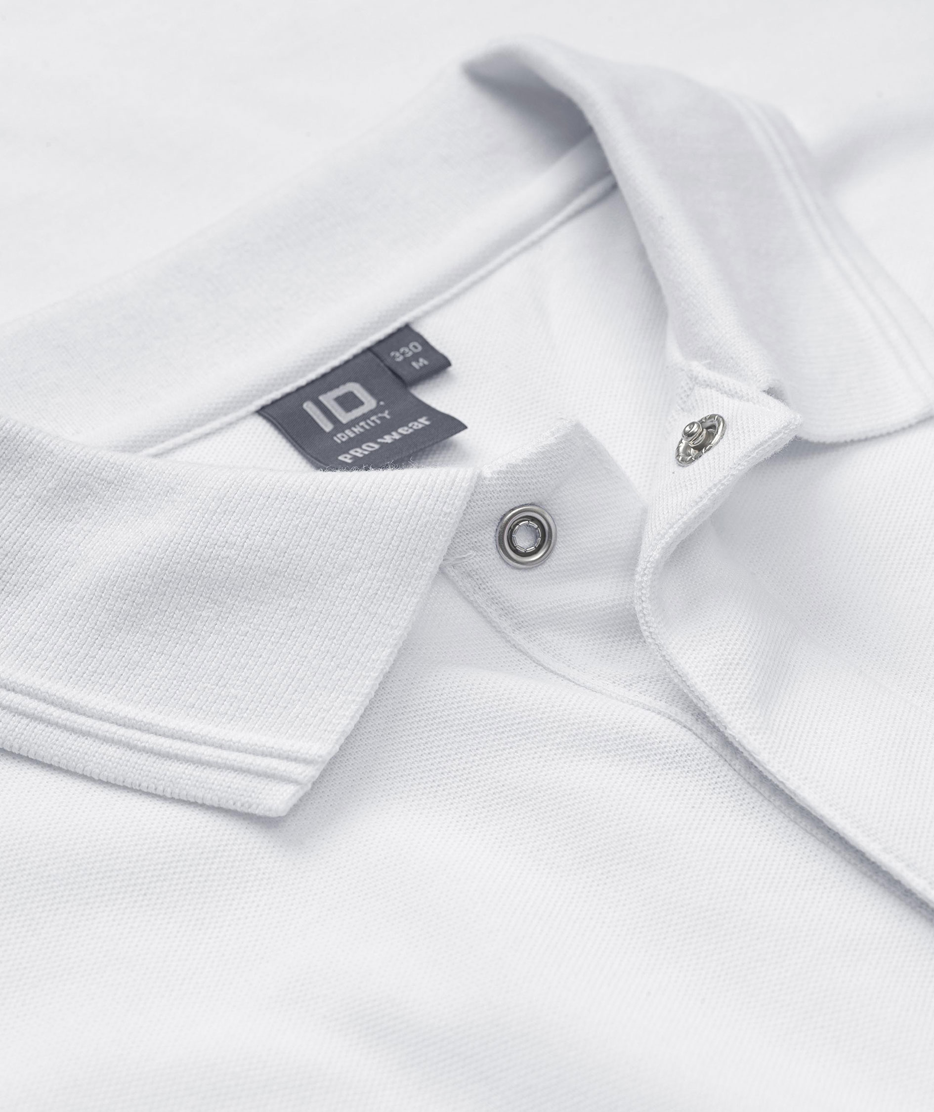 ID PRO Wear Polo T-shirt med trykknapper, Hvid, large image number 3