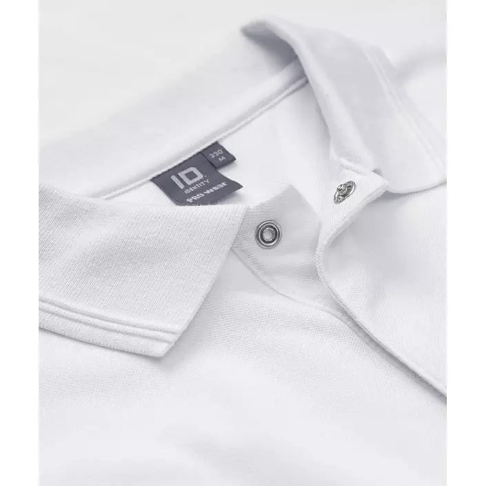ID PRO Wear Polo T-skjorte med trykknapper, Hvit, large image number 4