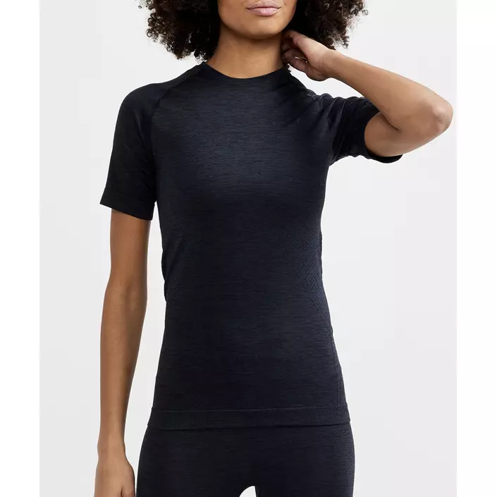 Craft CORE Dry Active Comfort kortærmet dame baselayer trøje, Black, large image number 3