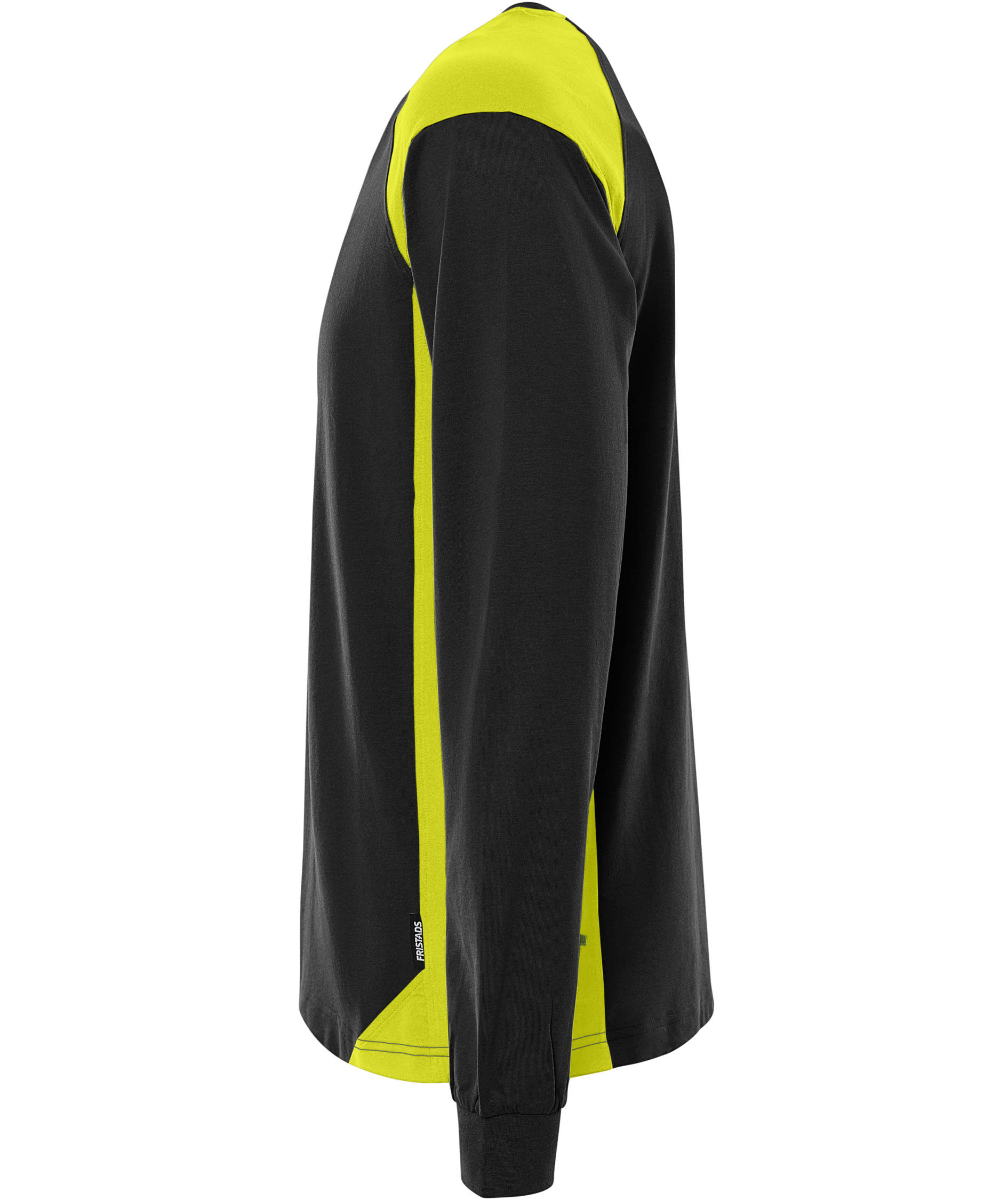 Fristads Heavy long-sleeved T-shirt 7071 GTM, Black/Hi-Vis Yellow, Black/Hi-Vis Yellow, large image number 3