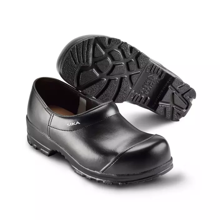 2nd quality product Sika flex safety clogs with heel cover S2, Black, large image number 0