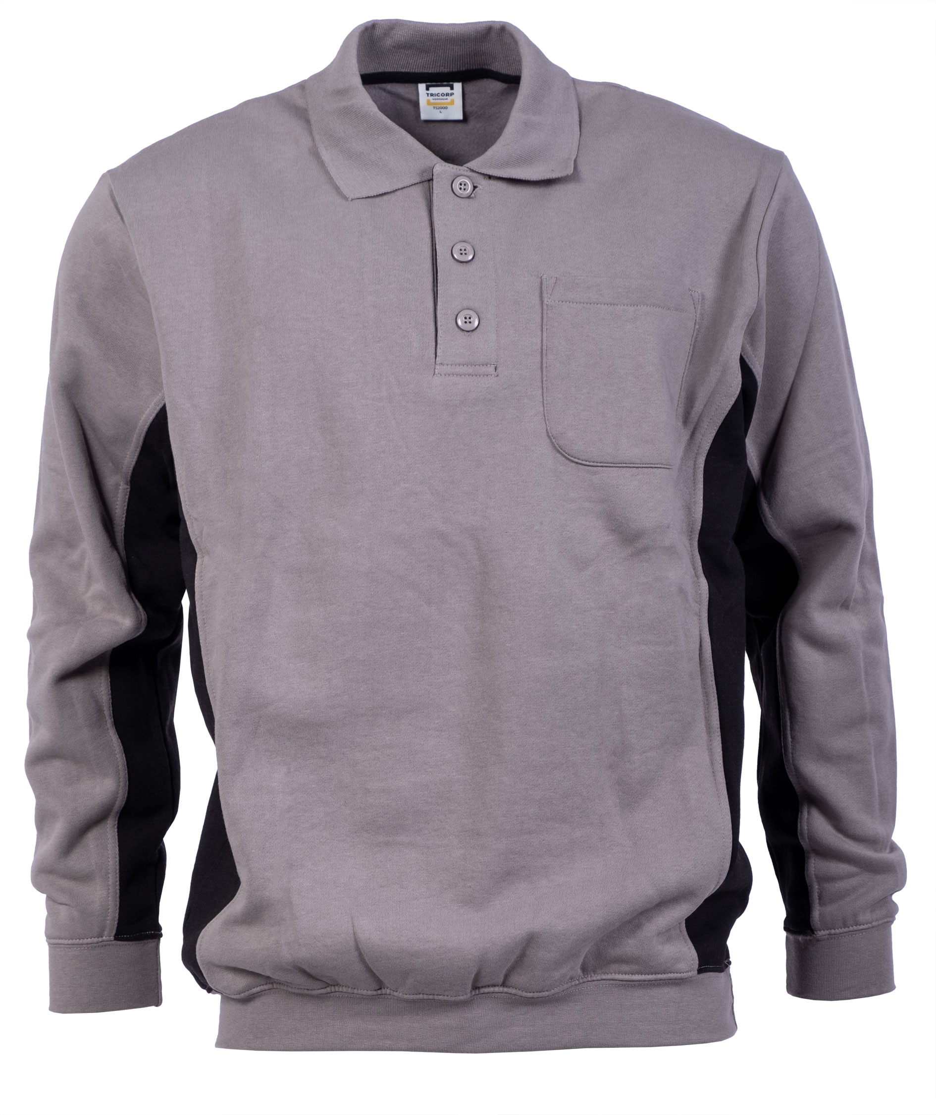 Tricorp polo sweatshirt, Grey/Black, large image number 0