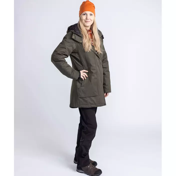 Pinewood dame vinter parkajakke, Dark Green, large image number 13