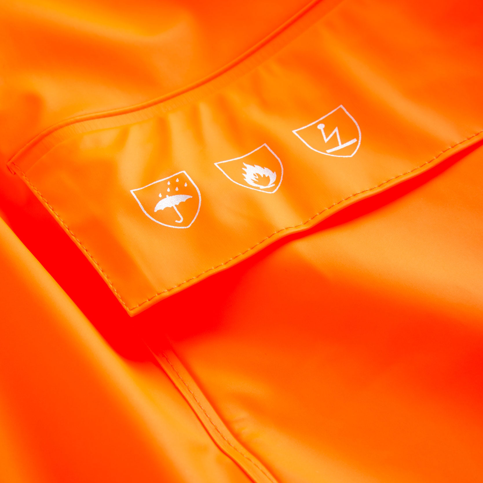 Lyngs&oslash;e Multinorm PU regnjakke, Hi-vis Orange, large image number 2