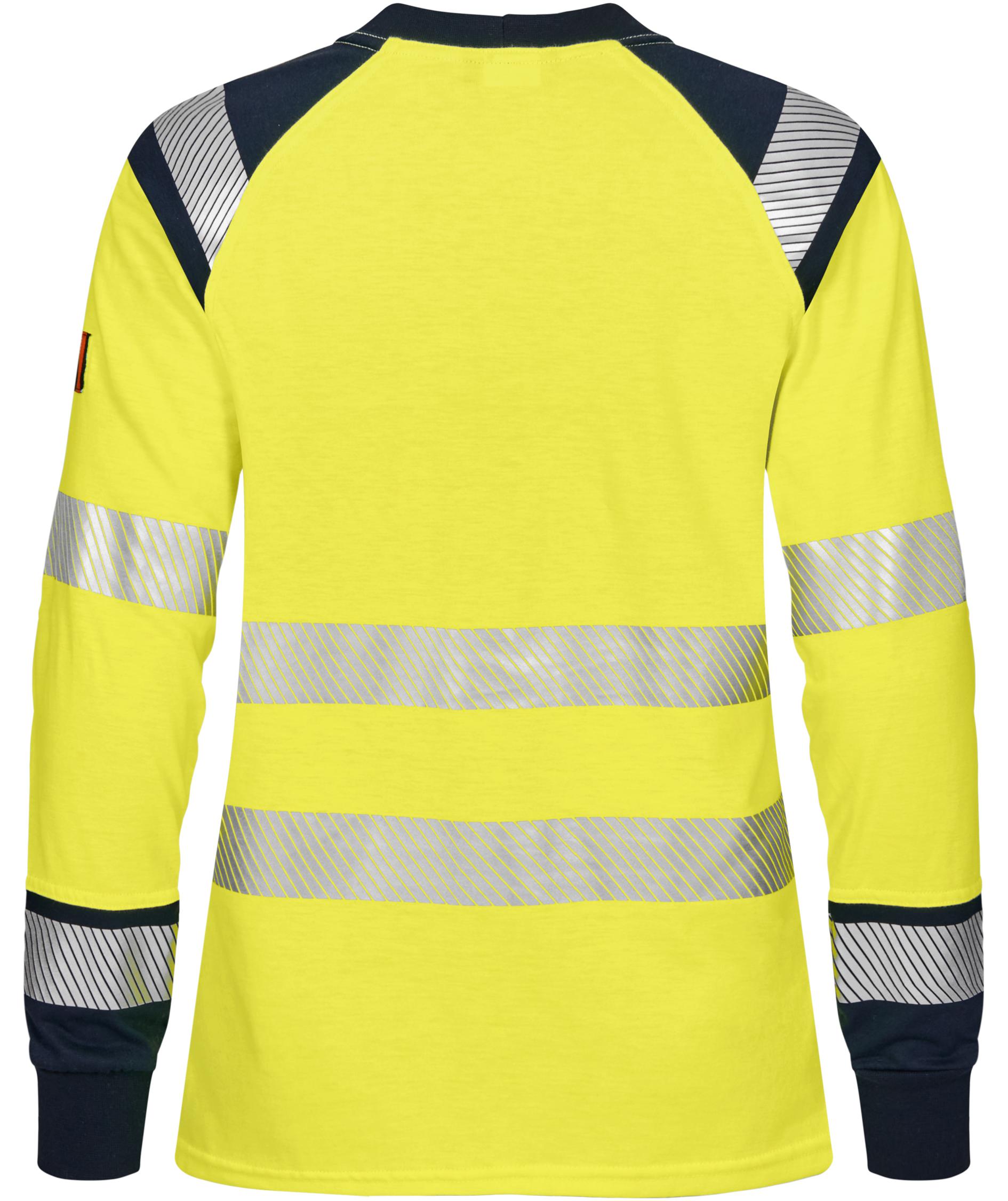 Tranemo FR lang&aelig;rmet dame T-shirt, Hi-Vis gul/marine