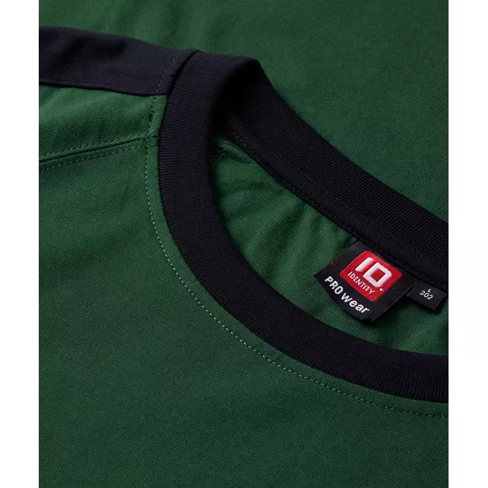 ID Pro Wear kontrast T-skjorte, Flaskegrønn, large image number 3