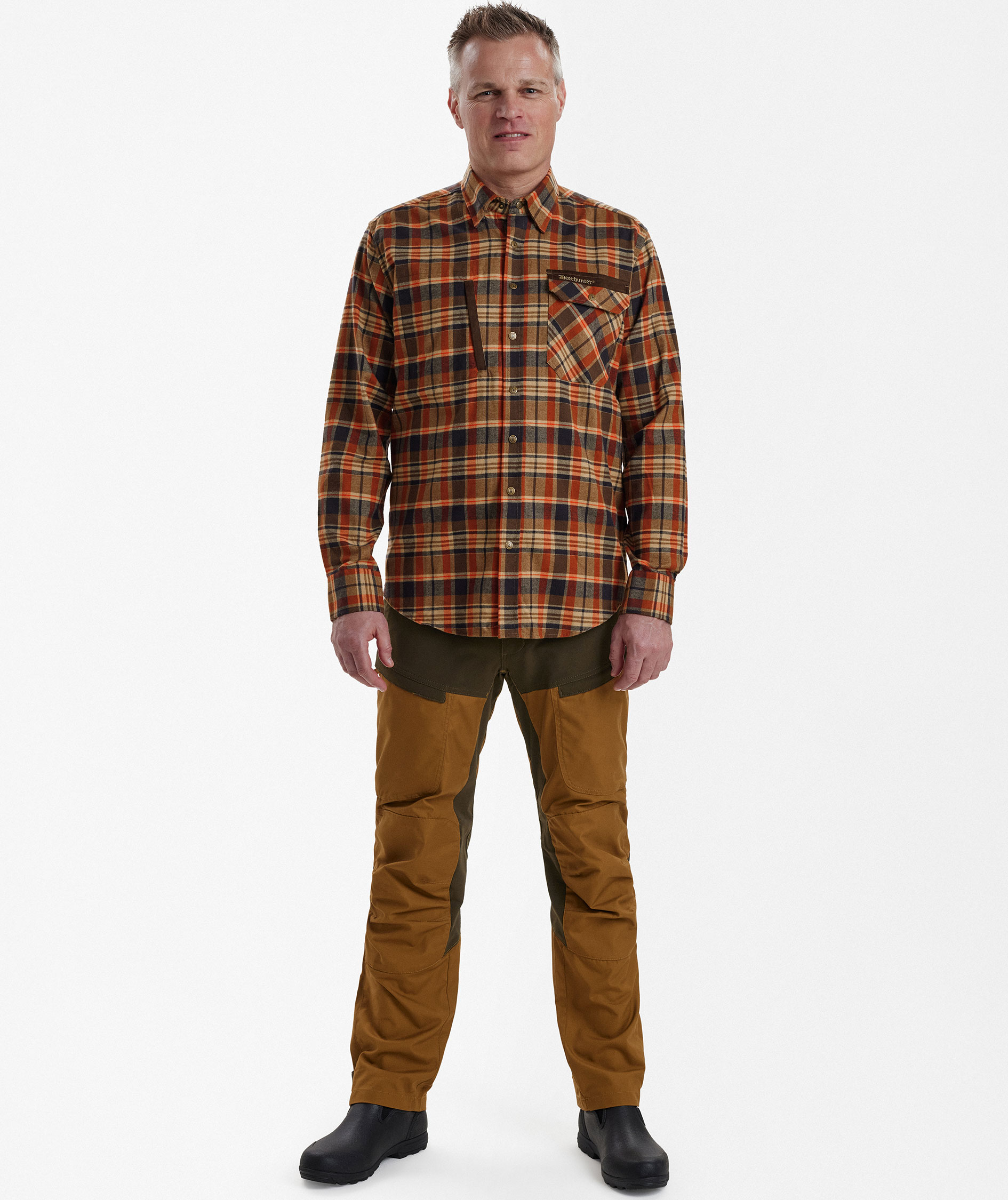 Deerhunter Hektor shirt, Orange checked