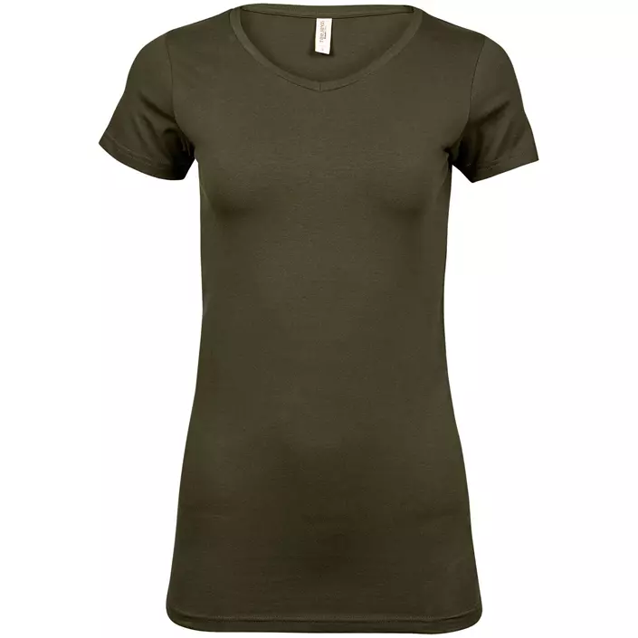 Tee Jays lang dame T-shirt, Olivengrøn, large image number 0