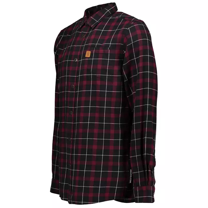 Westborn flannel shirt, Bordeaux/Black, large image number 2