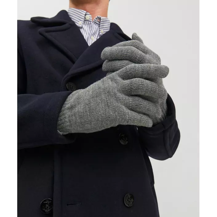 Jack & Jones JACBARRY knitted gloves, Grey melange, Grey melange, large image number 4