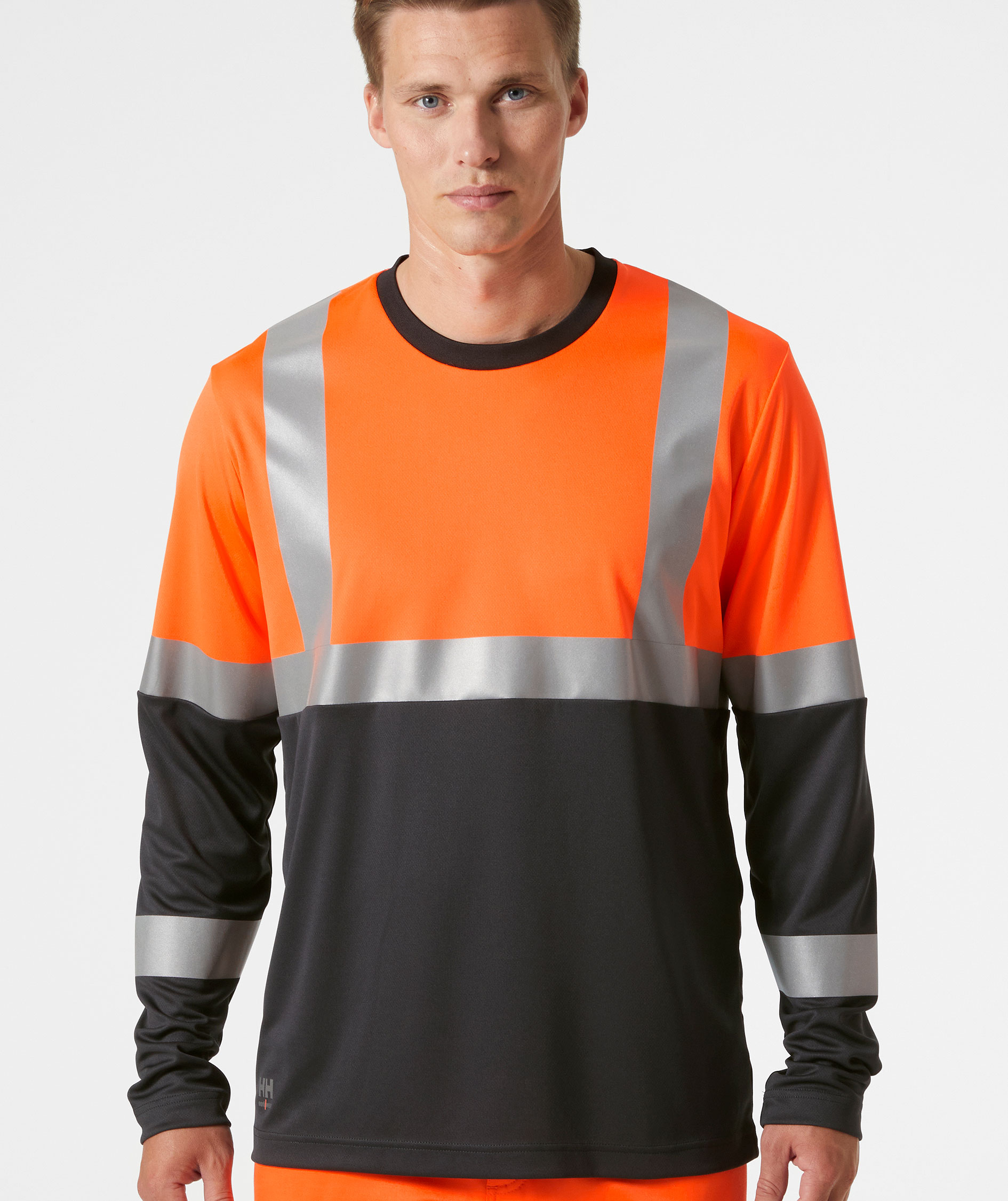 Helly Hansen Addvis long-sleeved T-shirt, Hi-vis Orange/Ebony