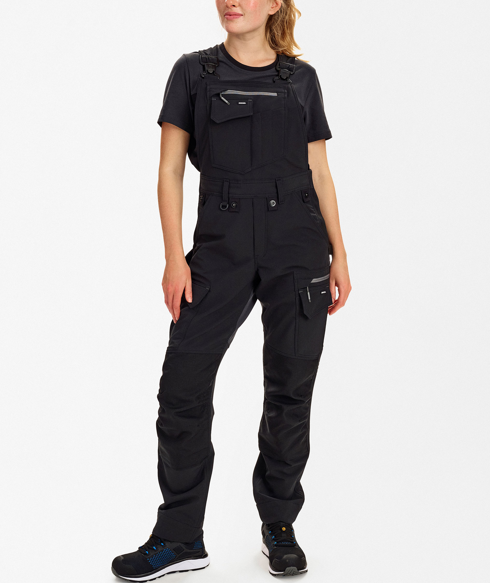 Engel Entire women's bib and brace  full stretch, Black/Anthracite Grey, large image number 2