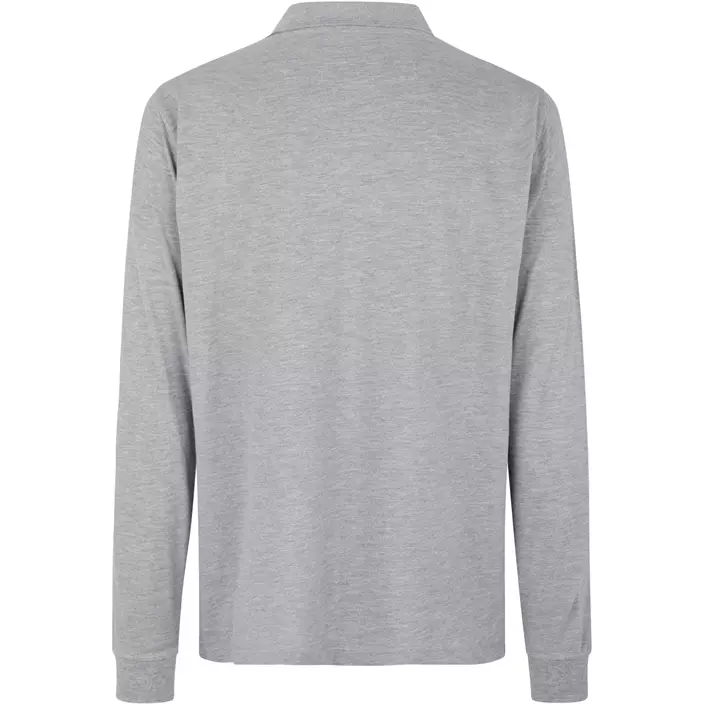 ID PRO Wear Polo shirt with long sleeves, Grey Melange, large image number 2
