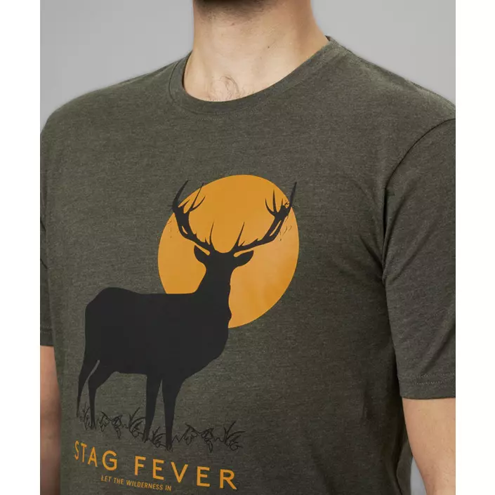 Seeland Stag Fever T-shirt, Pine Green Melange, large image number 3