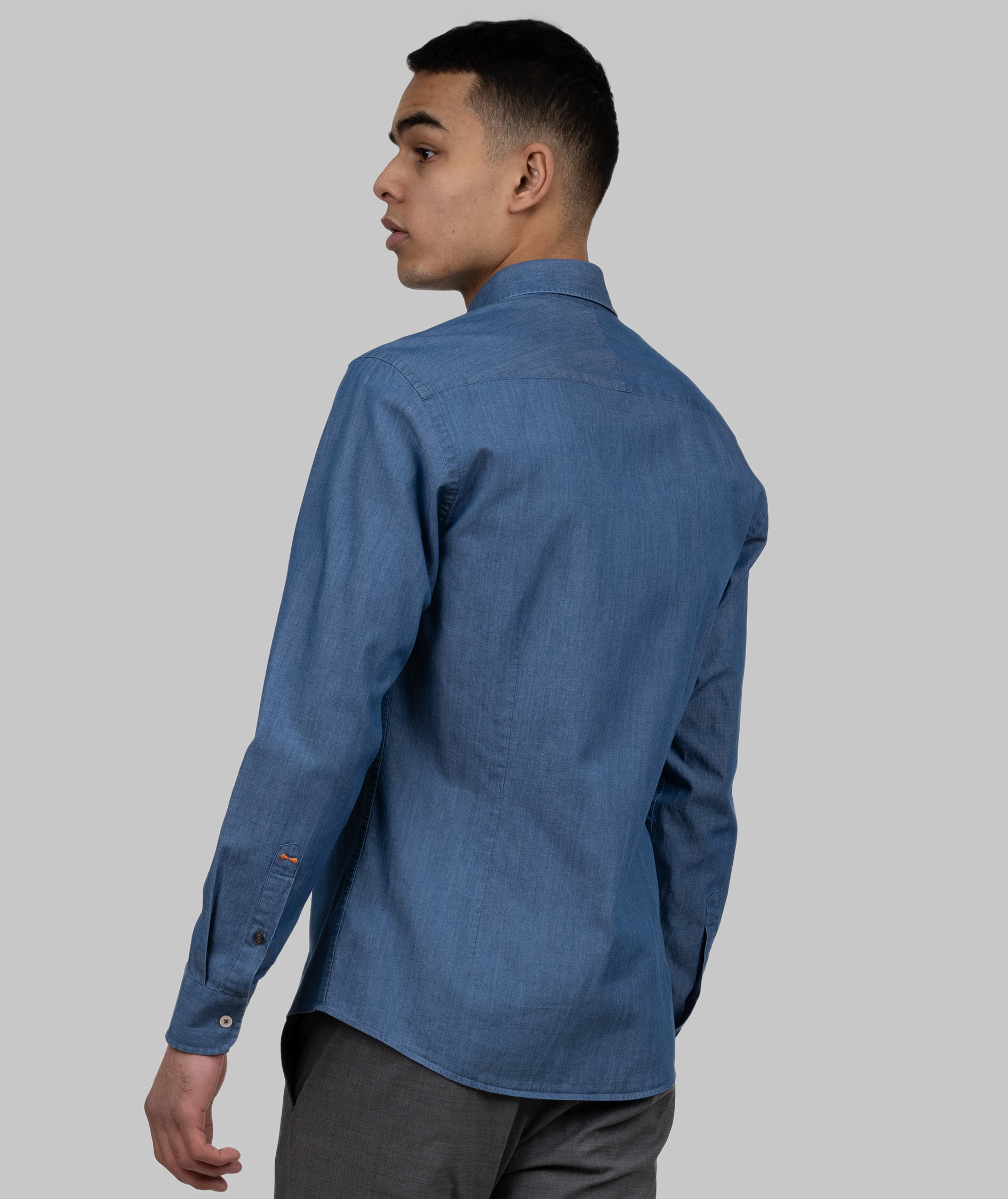 J. Harvest & Frost Indigo Bow 130 slim fit shirt, Indigo, large image number 3