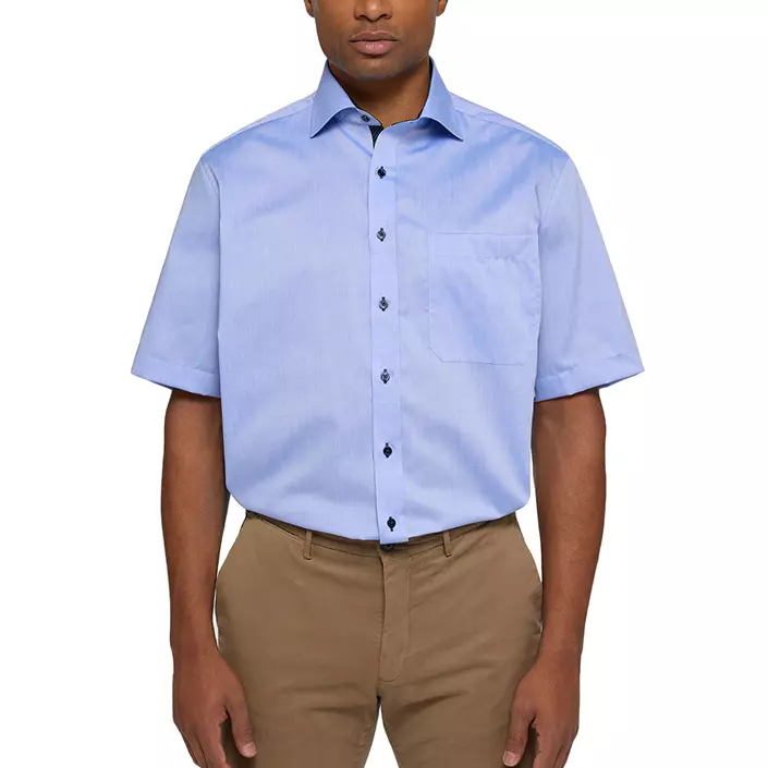 Eterna Fein Oxford Comfort Fit kortärmad skjorta, Blue, large image number 1