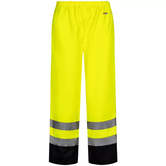 Lyngsøe PU/PVC rain trousers, Hi-vis Yellow/Marine, large image number 0