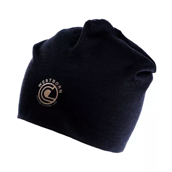 Westborn Mütze mit Merino Wolle, Black, Black, large image number 0
