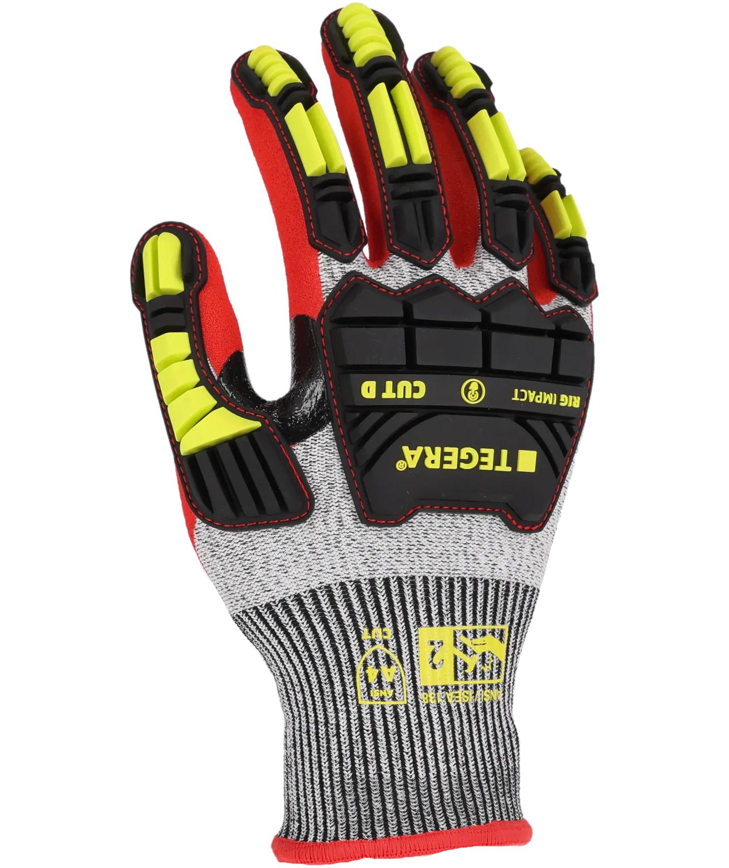 Tegera 422 Rig Impact cut resistant gloves Cut D, Black/Red