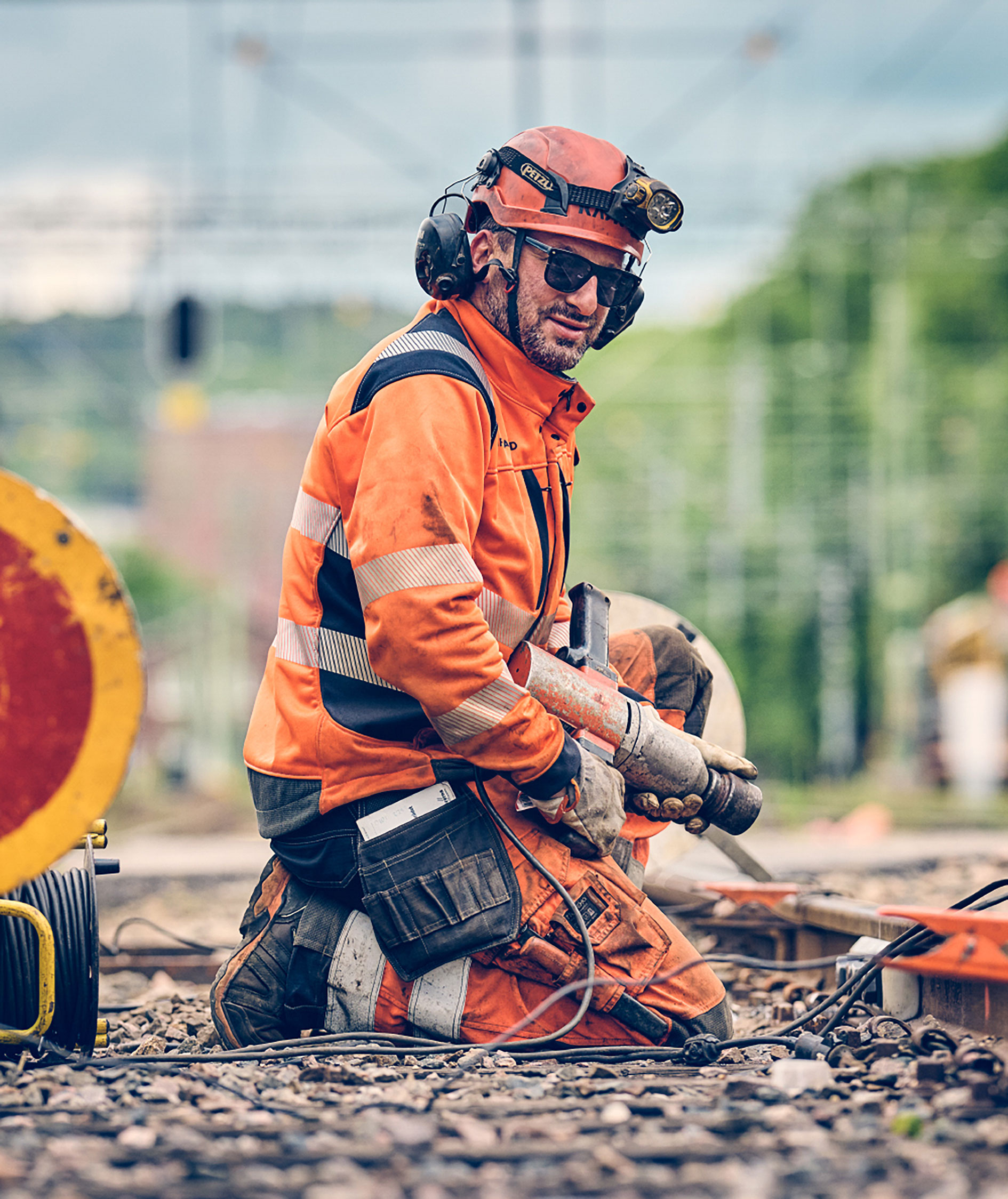 Tranemo Zenith FR softshell jacket, Hi-Vis Orange/Navy