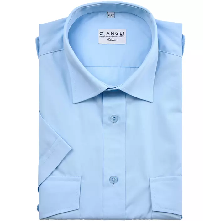 Angli Classic Fit kortermet uniformsskjorte, Lys Blå, large image number 1